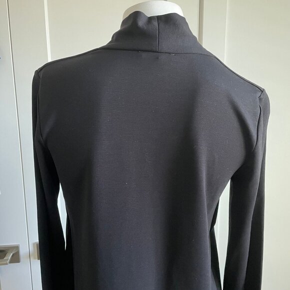 COS Minimalist Contemporary LS VNeck Lyocell Nylon Blend A Line Dress Black XS - Picture 5 of 13